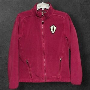 LL Bean Polartek Sweater Fleece Full Zip Jacket Fuschia Warm Small Regular Fit